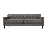 Elegantes Dreisitzer-Sofa aus gestepptem Velours grau