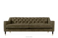 Dreisitzer-Sofa im eleganten Stil mit Steppung Kunstleder oliv