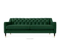 Elegantes Dreisitzer-Sofa, gesteppter Velours dunkelgrün