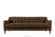 Dreisitzer-Sofa in elegantem Stil mit gestepptem Kunstleder dunkelbraun
