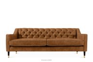 Elegantes Dreisitzer-Sofa mit gestepptem Kunstleder rot