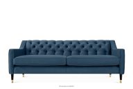 Elegantes Dreisitzer-Sofa, gesteppter Velours navy blau