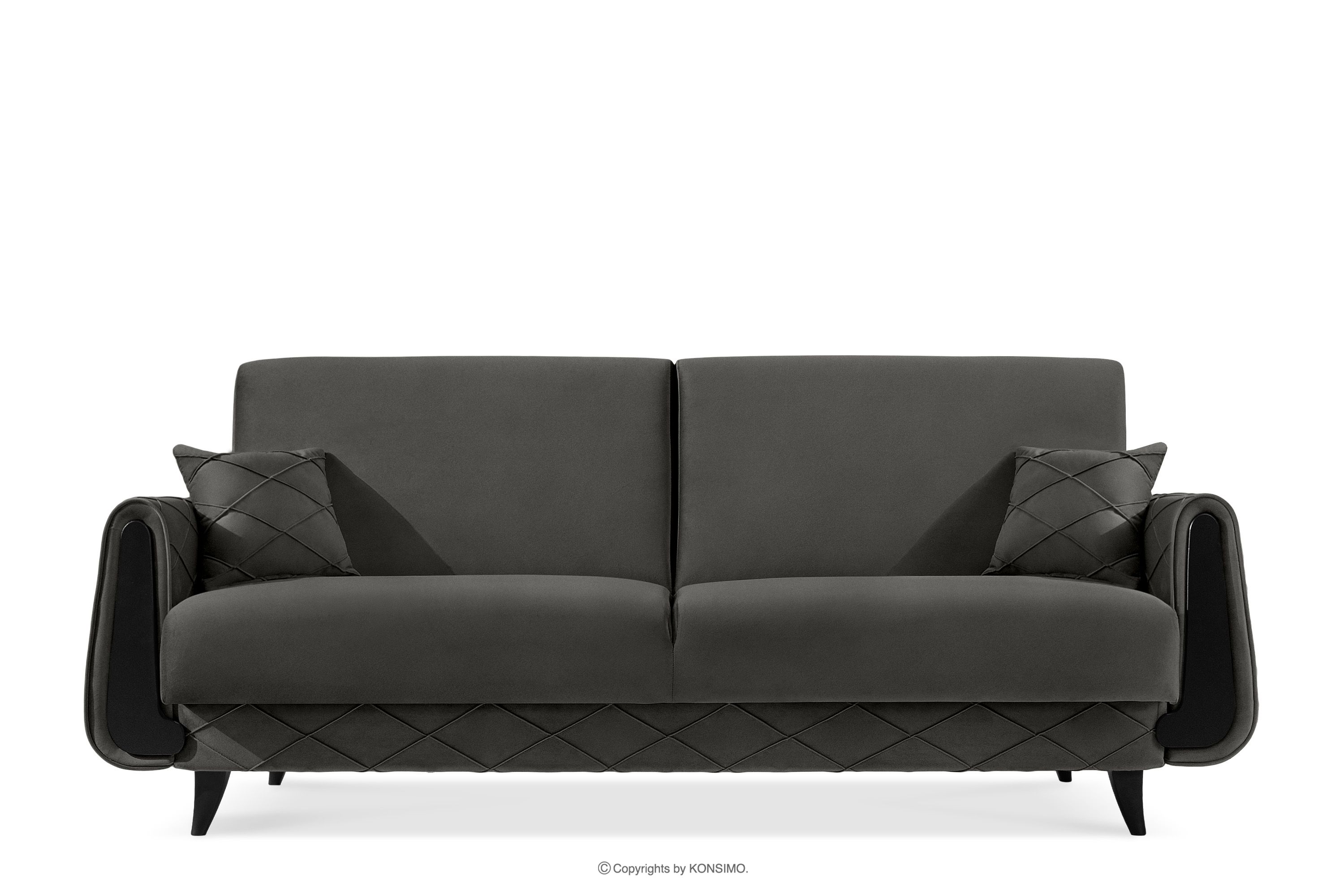 Sofabett Velours elegant anthrazit