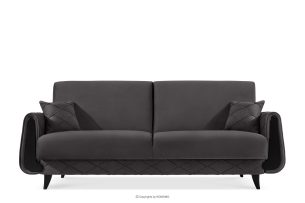 GUSTAVO III, https://konsimo.de/kollektion/gustavo-iii/ Dreisitzer-Sofa aus Velours graphit graphit - Foto