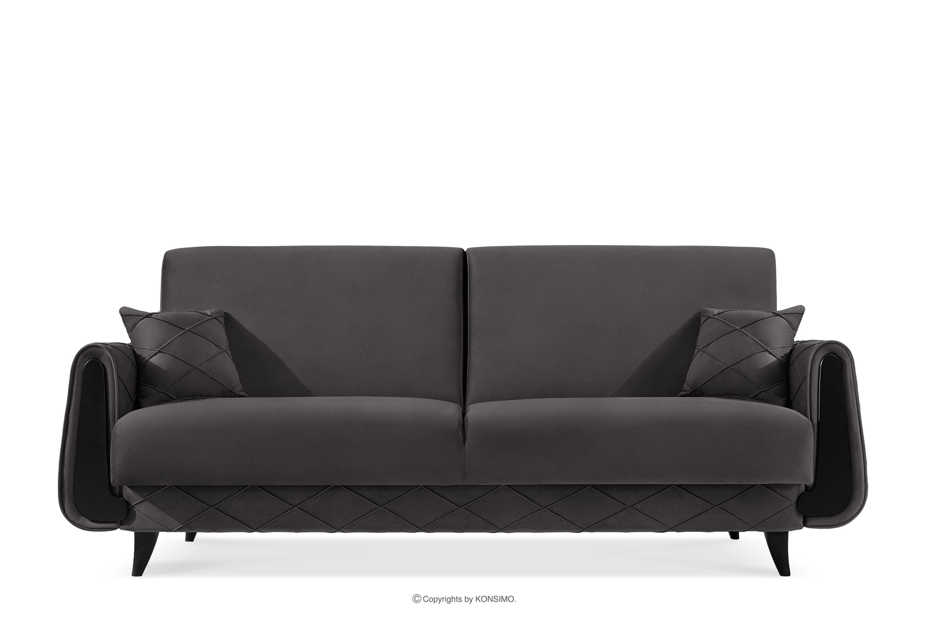 Dreisitzer-Sofa aus Velours graphit