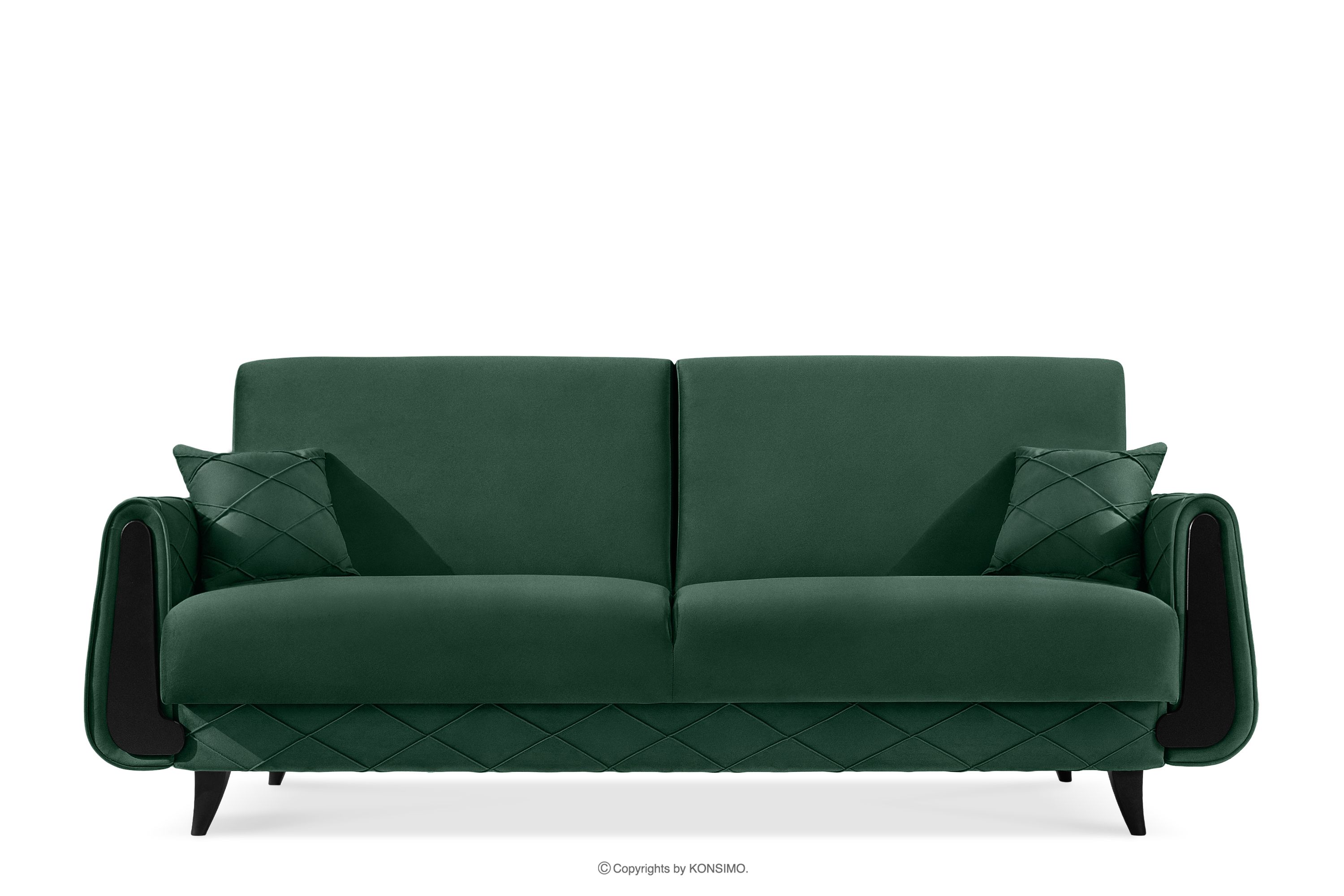 Schlafsofa eleganter Velours dunkelgrün