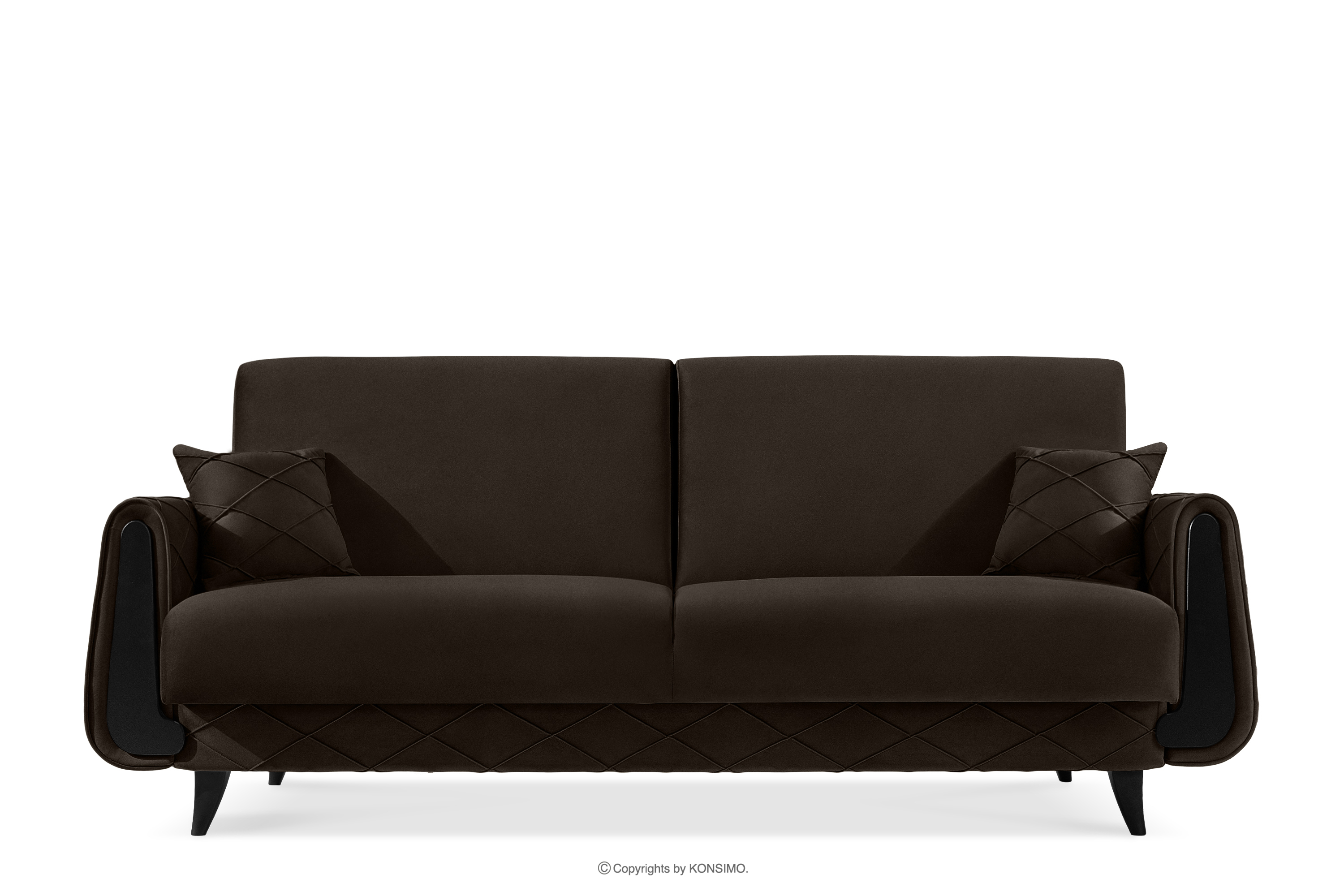 Schlafsofa eleganter Velours braun