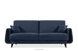 GUSTAVO III, https://konsimo.de/kollektion/gustavo-iii/ Dreisitzer-Sofa in Stoff Velours ausziehbar navy blau marineblau - Foto