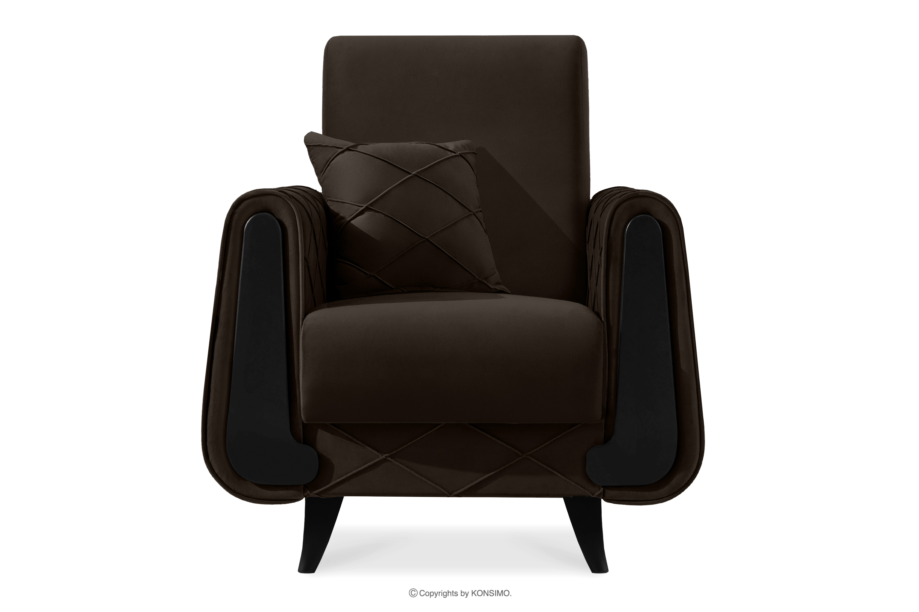 Velours sessel elegant braun