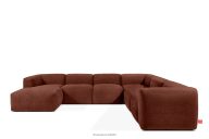 Großes Ecksofa in U-From aus Gewebestoff orange
