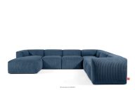Ecksofa in U-Form aus Kordstoff marinebalu