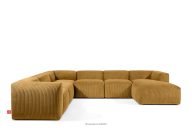 Großes Ecksofa aus Kordstoff gelb