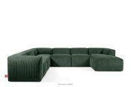 Großes Ecksofa aus Kordstoff dunkelgrün