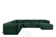 Großes Ecksofa in U-Form aus Gewebestoff marineblau