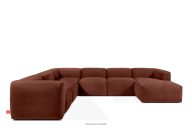 Großes Ecksofa aus geflochtenem Stoff orange