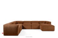 Großes Ecksofa aus Kordstoff rot