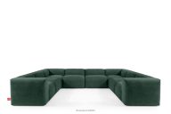 Großes Boho-Ecksofa in U-Form aus Gewebestoff nautisch