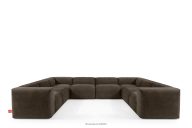 Großes Boho-Ecksofa in U-Form aus Gewebestoff braun