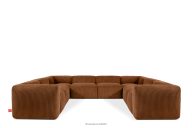 Großes Ecksofa in U-Form aus Kordstoff rot