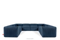 Großes Ecksofa in U-Form aus Kordstoff marineblau