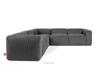 Großes modulares Ecksofa aus Kordstoff grau