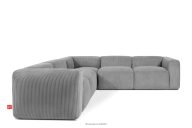 Großes modulares Ecksofa aus Kordstoff hellgrau