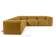 Großes modulares Ecksofa aus Gewebestoff honigfarbig