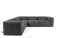 Großes modulares Ecksofa aus Gewebestoff grau