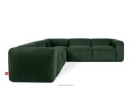 Großes modulares Ecksofa aus Kordstoff dunkelgrün