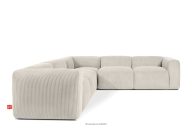 Großes modulares Ecksofa aus Kordstoff cremefarbig