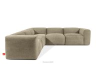 Großes modulares Ecksofa aus Gewebestoff sandfarbig