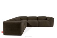 Großes modulares Ecksofa aus Gewebestoff braun