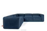 Großes modulares Ecksofa aus Kordstoff blau