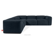 Großes modulares Ecksofa aus Gewebestoff dunkelblau