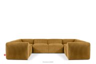 Großes modulares Ecksofa in U-Form aus Kordstoff gelb
