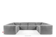 Großes modulares Ecksofa in U-Form aus Gewebestoff