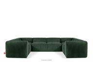 Großes modulares Ecksofa in U-Form aus Kordstoff dunkelgrün