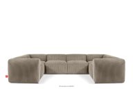 Großes modulares Ecksofa in U-Form aus Kordstoff beige