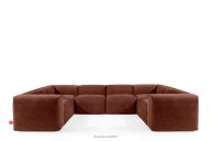 Große modulare Sofaecke in U-Form aus Gewebestoff