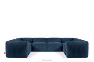 Großes modulares Ecksofa in U-Form aus Kordstoff marineblau