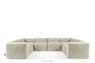 Großes modulares Ecksofa in U-Form aus Gewebestoff