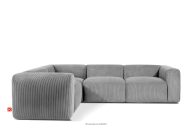 Komfortables modulares Ecksofa aus Kordstoff hellgrau, links