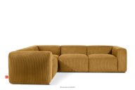Komfortables modulares Ecksofa aus Kordstoff gelb, links