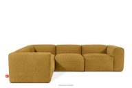 Bequeme modulare Sofaecke aus Gewebestoff honigfarben, links