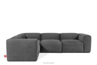 Bequeme modulare Sofaecke aus Gewebestoff aschgrau, links