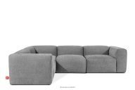 Bequeme modulare Sofaecke aus Gewebestoff hellgrau, links