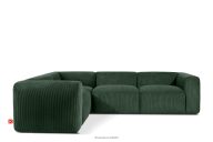 Bequemes modulares Ecksofa aus Kordstoff dunkelgrün, links