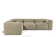 Komfortable modulare Sofaecke aus Gewebestoff sandgrau, links
