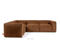 Komfortables modulares Ecksofa aus Kordstoff rot, links