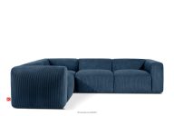 Komfortables modulares Ecksofa aus Kordstoff marineblau, links